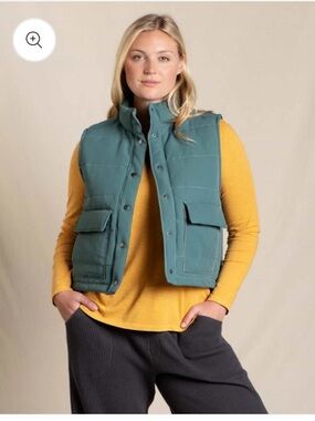 Toad & co forester pass vest Front Flap Pockets small spring flannel crop